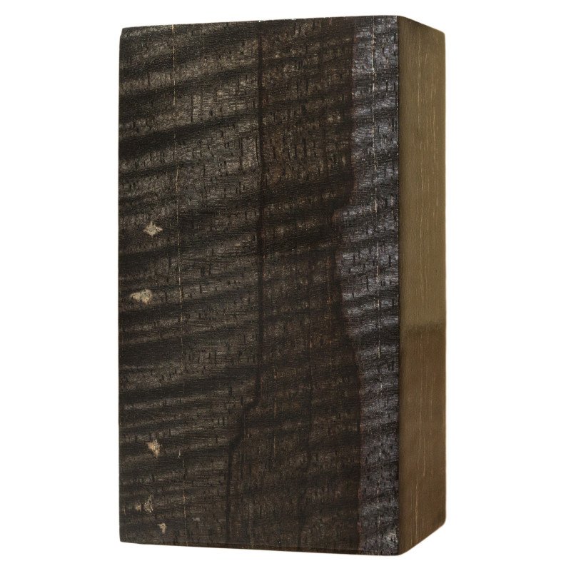 Black stabilized curly Mango wood block