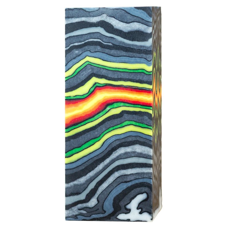 Orange-Green-Gray Micarta Block