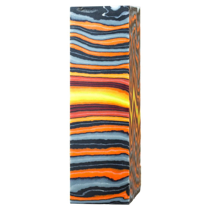 Yellow Orange Grey Black Micarta Block