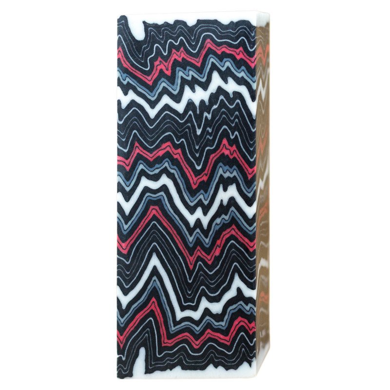 Red-White-Black Micarta Block