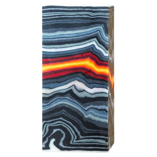 Orange-Red-Gray Micarta Block