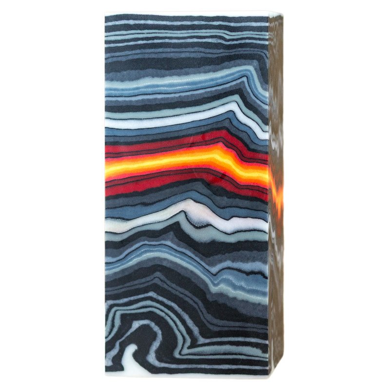 Orange-Red-Gray Micarta Block
