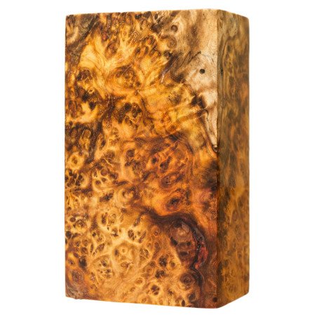 Premium stabilized Amboyna burl block