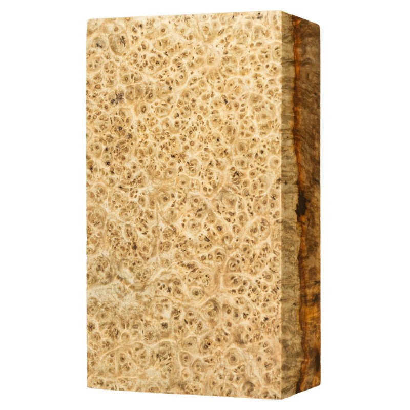 Premium stabilized Amboyna burl block