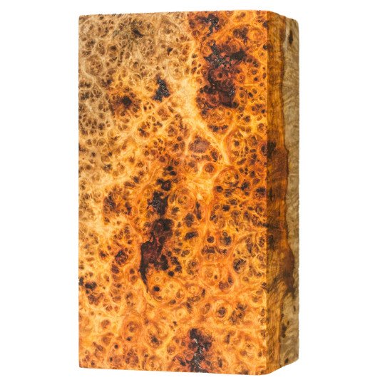 Premium stabilized Amboyna burl block