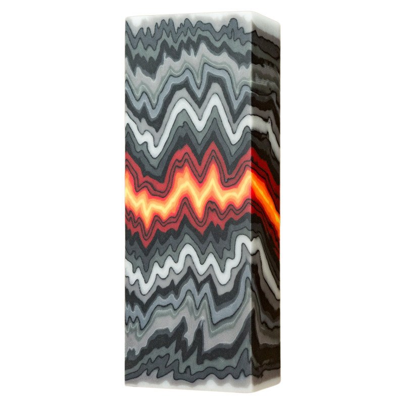 Orange-Red-Gray Micarta Block