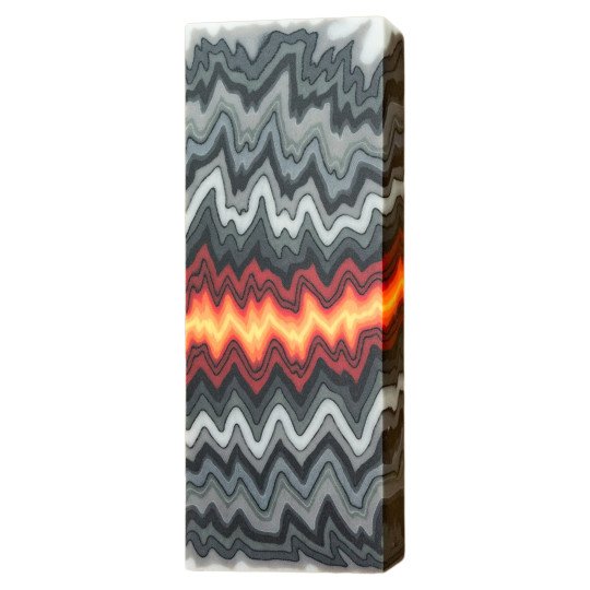 Orange-Red-Gray Micarta Block