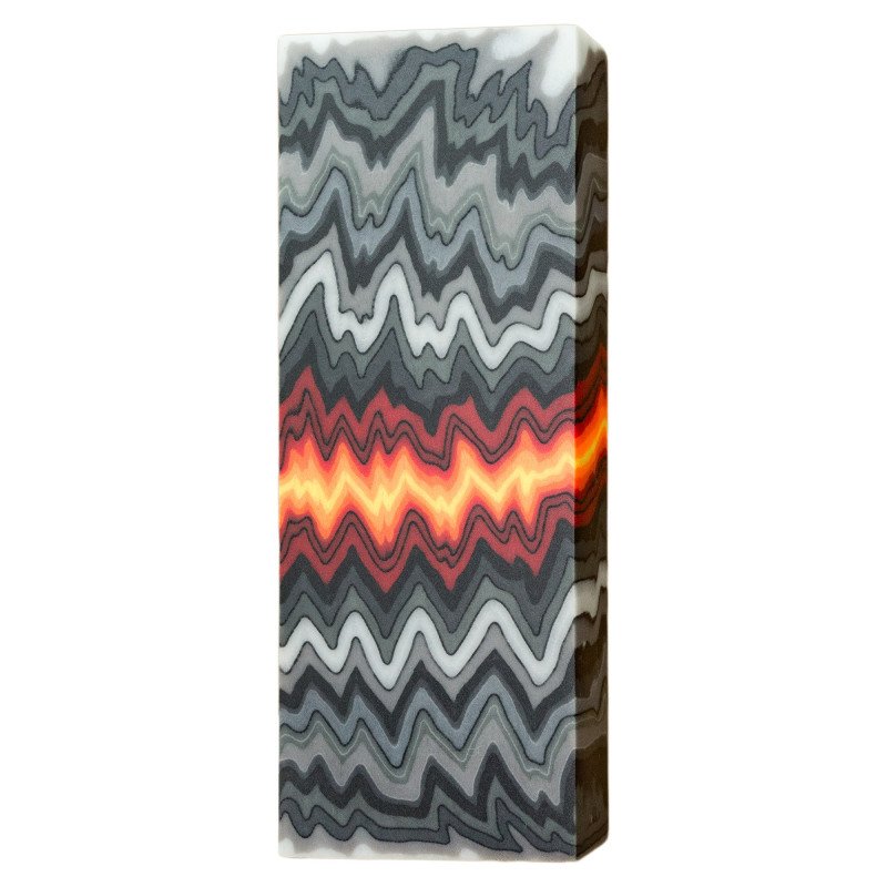 Orange-Red-Gray Micarta Block