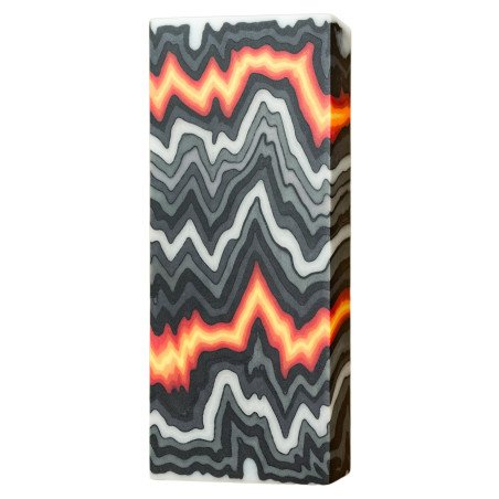 Orange-Red-Gray Micarta Block