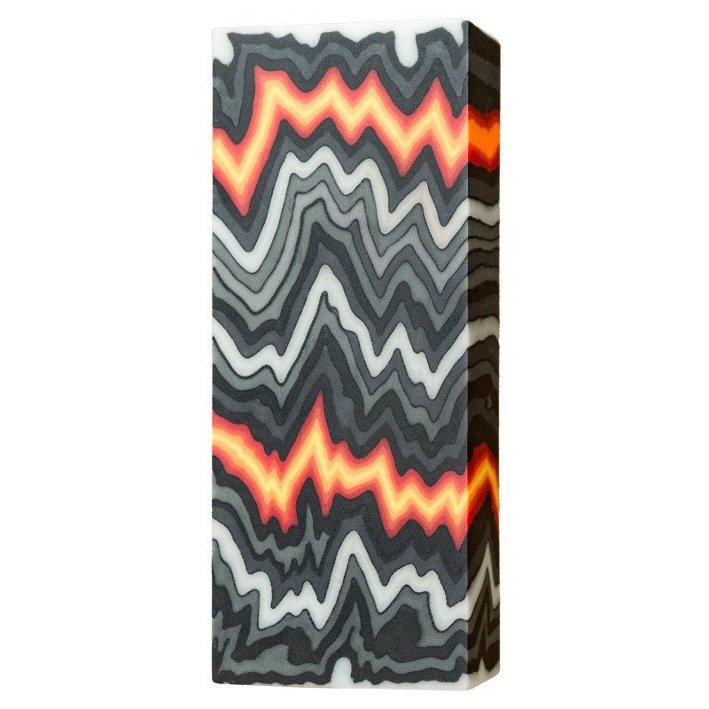 Orange-Red-Gray Micarta Block