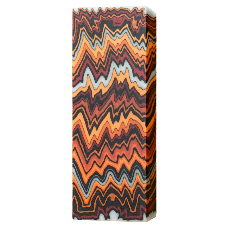 Red-Orange-Black Micarta Block