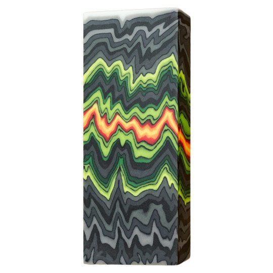 Orange-Green-Gray Micarta Block