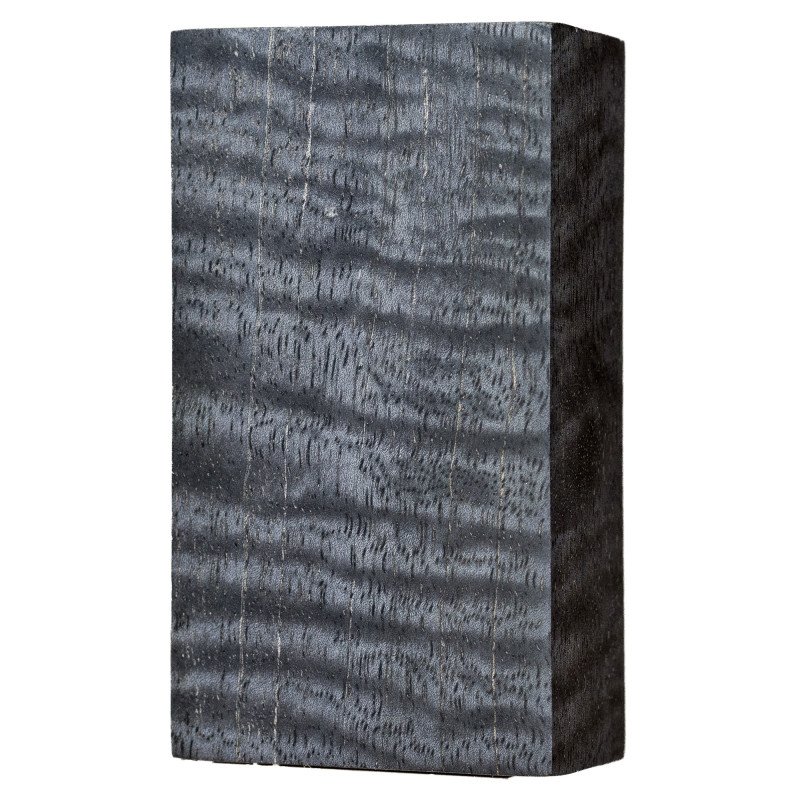 Black stabilized curly Mango wood block