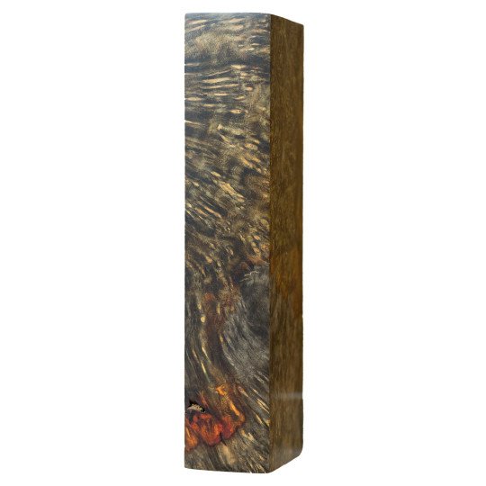 Black stabilized Amboyna burl block