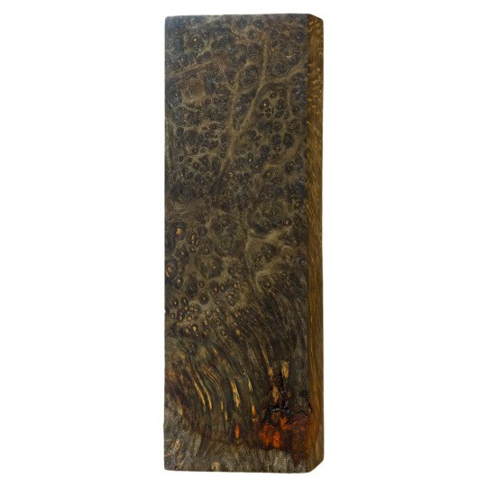 Black stabilized Amboyna burl block