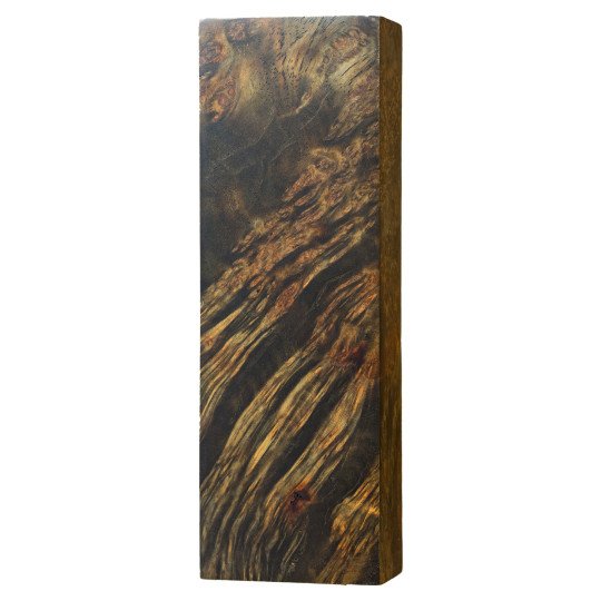 Black stabilized Amboyna burl block